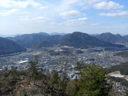 可部の町を一望