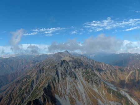 北穂から槍ヶ岳を遠望！