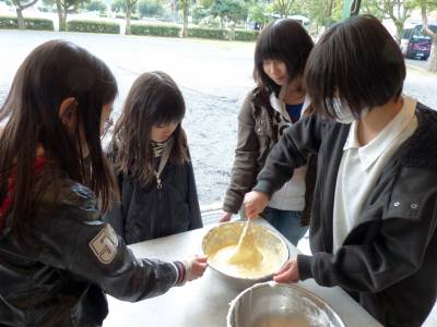 バウムクーヘン作り