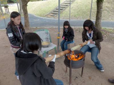 バウムクーヘン作り