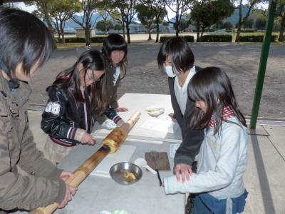 バウムクーヘン作り